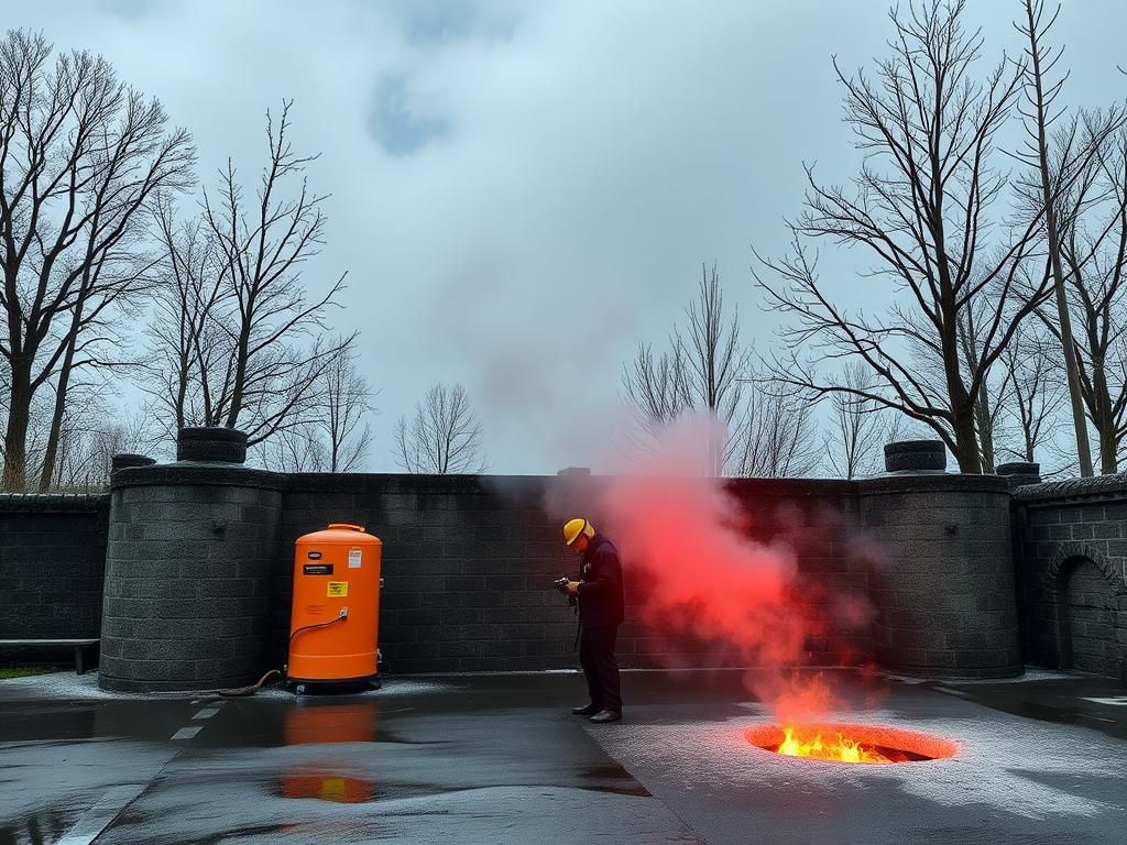 Procedura per isolare un’area in caso di fuoriuscita di liquido infiammabile